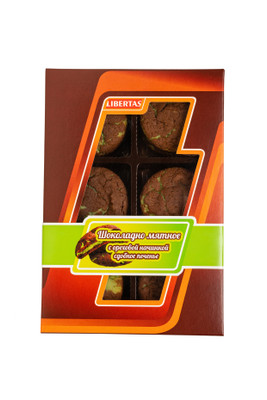 Печенье Libertas Мятное сдобное со вкусом шоколада и ореховой начинкой, 305г