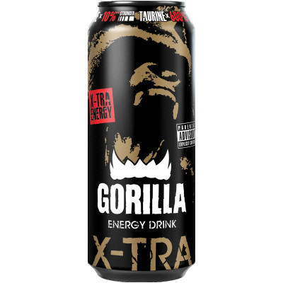 Энергетический напиток Gorilla Extra Energy сильногазированный, 450мл