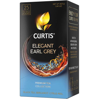 Чай Curtis Elegant Earl Grey чёрный байховый ароматизированный в пакетиках, 25х1.7г