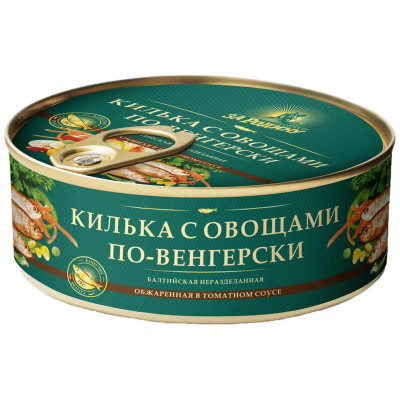 Килька балтийская За Родину По-венгерски обжаренная с овощами в томатном соусе, 240г