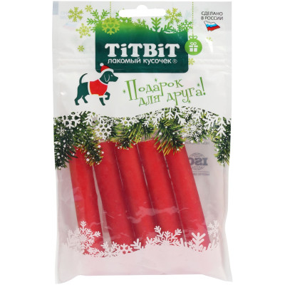 Палочки Titbit Новогодняя Коллекция Red Snack мармеладные для собак, 100г