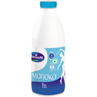 Молоко Молком питьевое 1%, 900мл