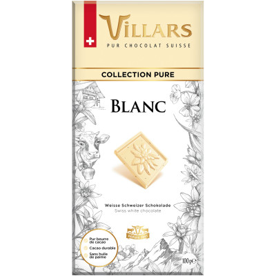 Шоколад белый Villars с ванилью, 100г
