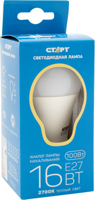 Лампа светодиодная Старт LED GLS E27 16W