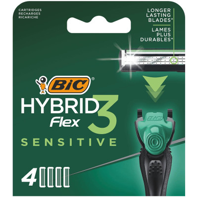 Кассеты для бритья Bic Flex 3 Hybrid сменные, 4шт