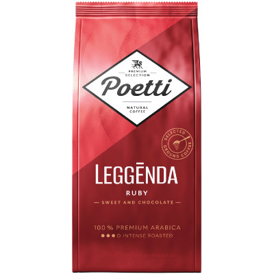 Кофе Poetti Leggenda Ruby натуральный жареный молотый, 250г