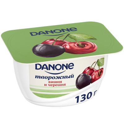 Продукт Danone творожный с вишней и черешней 3.6%, 130г