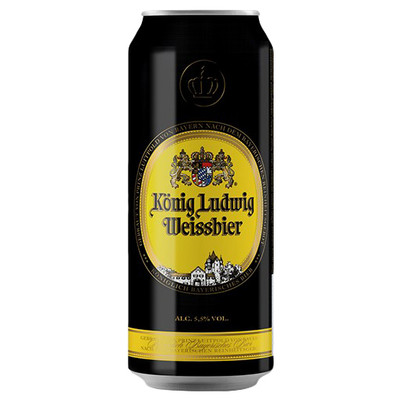 Пиво König Ludwig пшеничное светлое нефильтрованное 5.5%, 450мл