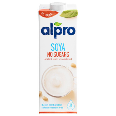Напиток соевый Alpro без сахара обогащённый кальцием 1.8%, 1л