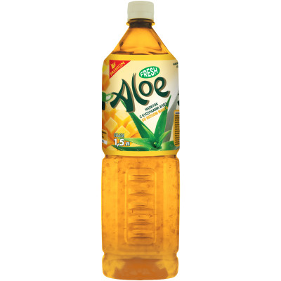 Напиток безалкогольный Fresh Aloe со вкусом манго с кусочками алоэ негазированный, 1.5л