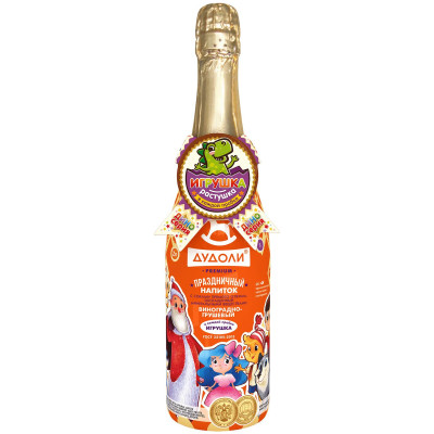 Детское шампанское Absolute Nature Дудоли виноградно-грушевый безалкогольный газированный, 750мл