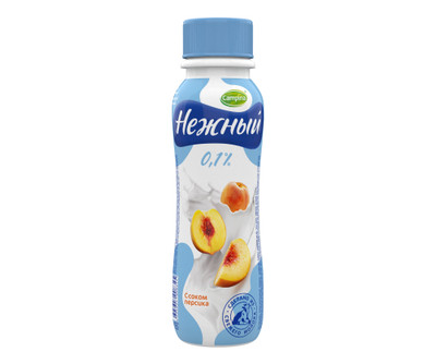 Напиток йогуртный Нежный с соком персика стерилизованный 0.1%, 285мл