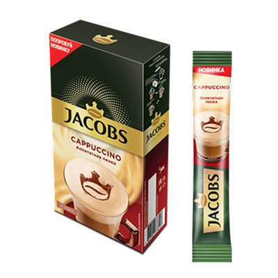 Напиток кофейный Jacobs капучино растворимый, 8x17.5г