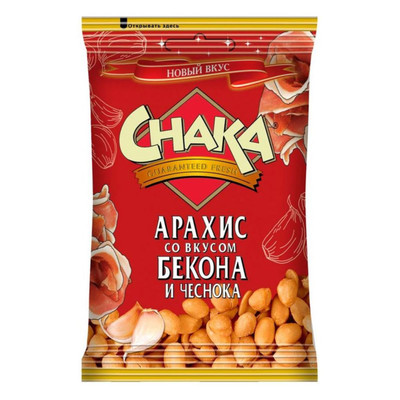 Арахис Chaka бекон-чеснок солёный обжаренный, 80г