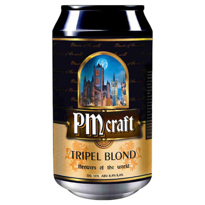 Пиво Münhell Крафт Трипель Блонд светлое нефильтрованное 8.4%, 480мл