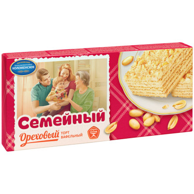 Торт Коломенское Семейный ореховый вафельный, 230г