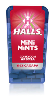 Конфеты Halls Mini mints без сахара со вкусом арбуза, 12.5г