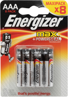 Батарейки Energizer Max + Power Seal AAA LR3 E92, 8шт