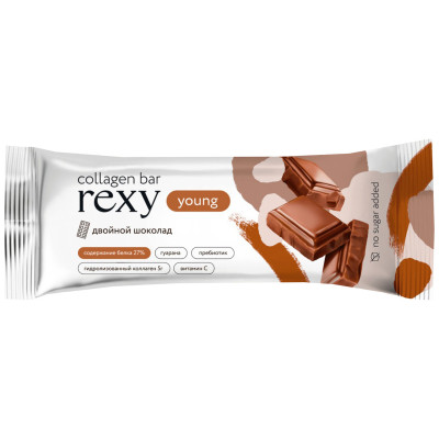 Батончик Rexy Young Двойной шоколад протеиновый, 35г