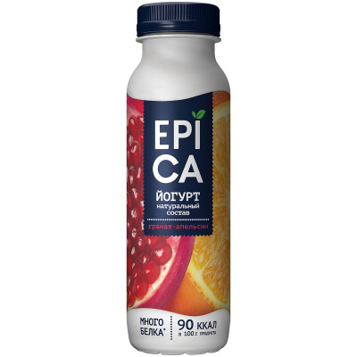 Йогурт Epica питьевой гранат-апельсин 2.5%, 290мл