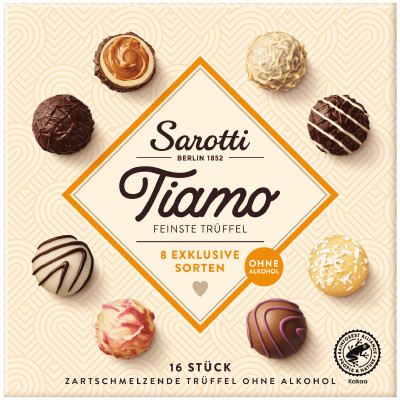 Конфеты Sarotti Tiamo Truffles в молочном темном и белом шоколаде, 200г