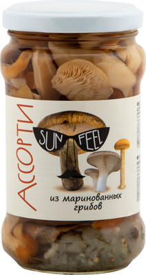 Ассорти Sunfeel из маринованных грибов, 314г