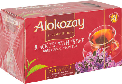 Чай Alokozay чёрный с чабрецом в пакетиках, 25х2г