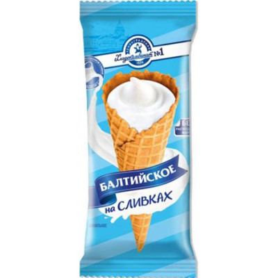 Мороженое сливочное Хладокомбинат №1 Балтийское со вкусом ванили 8%, 110г