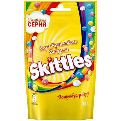 Драже Skittles Фруктовый йогурт, 70г