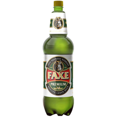 Пиво Faxe Premium светлое фильтрованное 4.9%, 1.3л