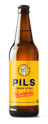 Пиво Pils Bochkari светлое фильтрованное 4.5%, 500мл
