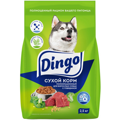 Корм Dingo для взрослых собак, 2.5кг