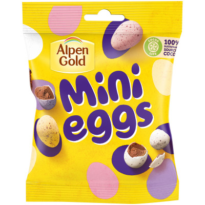 Конфеты Alpen Gold в форме яиц, покрытые разноцветной сахарной оболочкой, 80г
