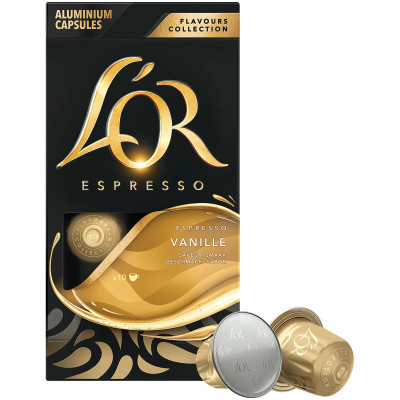 Кофе в капсулах Lor Espresso Ваниль натуральный жареный молотый с ароматом ванили, 10x5.2г