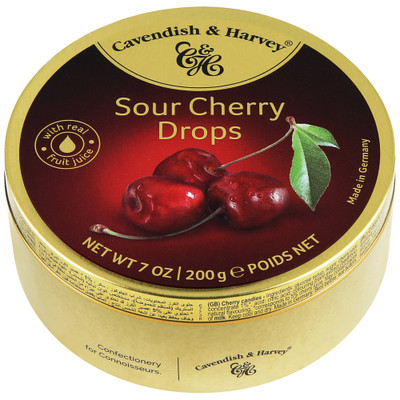 Леденцы Cavendish&Harvey Sour Cherry Drops с фруктовым соком, 200г
