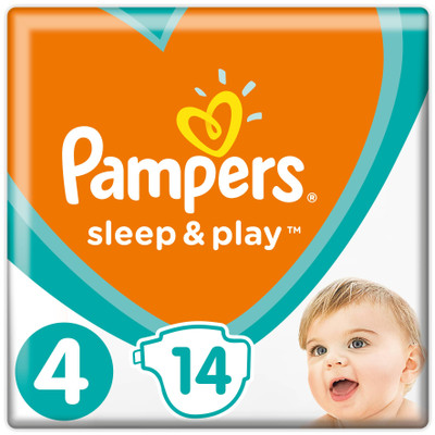 Подгузники Pampers Sleep & Play 9-14 кг, 4 размер, 14 шт