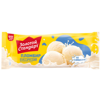 Мороженое Золотой стандарт Классический со вкусом сливок 12%, 400г