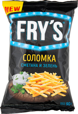 Чипсы картофельные соломкой Frys со вкусом сметаны с зеленью, 90г