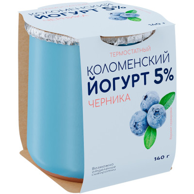 Йогурт Коломенский с мдж 5% Черника, 140г