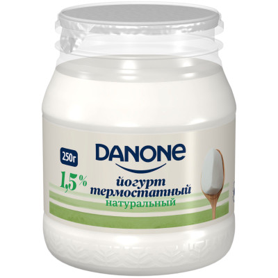 Йогурт Danone термостатный натуральный 1.5%, 250г