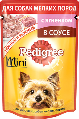 Корм Pedigree Mini с ягнёнком в соусе для собак, 85г