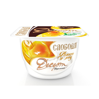 Десерт творожно-йогуртный Слобода печёное яблоко-мёд 4%, 125г