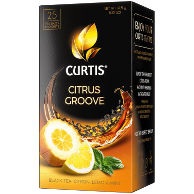 Чай Curtis Citrus Groove черный ароматизированный с добавками, 25х1.5г