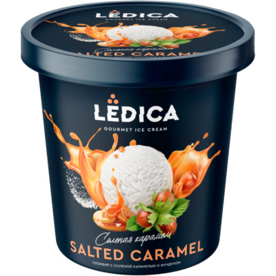 Мороженое Ledica Соленая Карамель с фундуком 12%, 300г