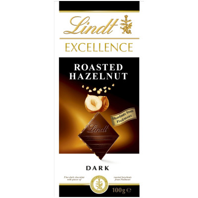 Шоколад тёмный Lindt Превосходный с обжаренным фундуком, 100г