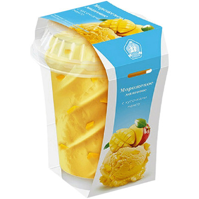 Мороженое сливочное РосФрост Манговое с кусочками манго 10%, 175г