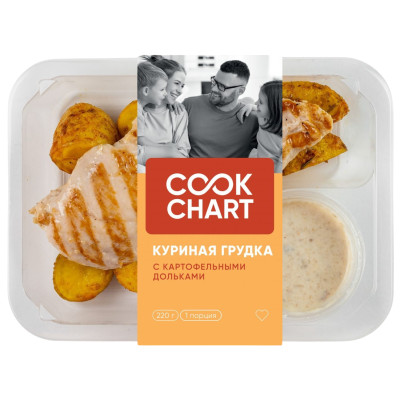 Грудка Cook Chart Гриль куриная с картофелем и грибным соусом, 220г