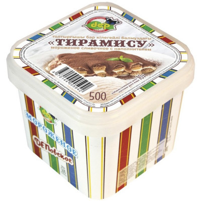 Мороженое сливочное DEP с наполнителем тирамису 10%, 500г