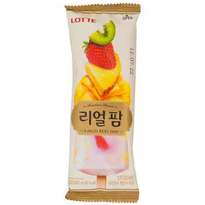 Десерт Lotte Эскимо Real фруктовое ассорти замороженный, 85г