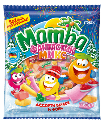 Конфеты Mamba Fantastic Mix жевательные ассорти вкусов и форм, 150г